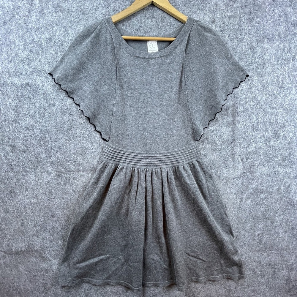 Ella Moss Dress 16 Grey Butterfly Stretch Play Casual Flutter Neutral Minimalist